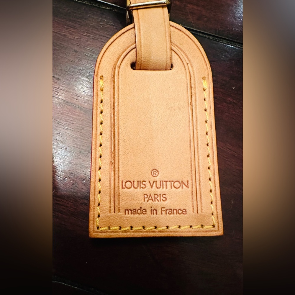 Louis vuitton Tan Leather tag with Gold Accents authentic